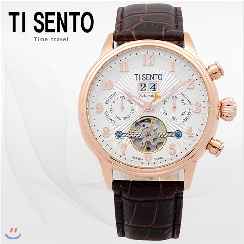 티센토(TISENTO) 남성손목시계(TS50071ROCH/가죽밴드/오토매틱)