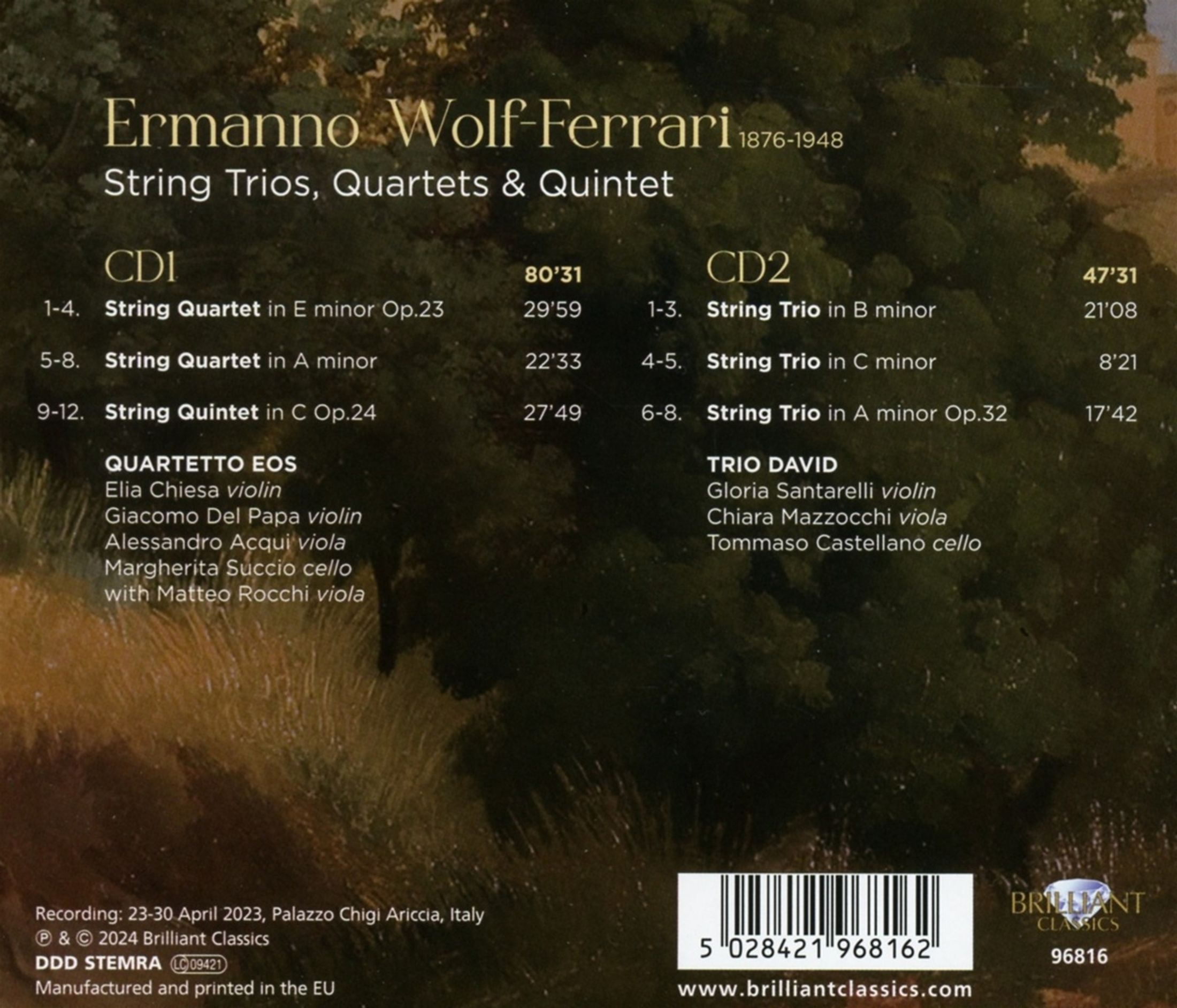 볼프-페라리: 현악 삼중주, 사중주 및 오중주 (Wolf-Ferrari: String Trios, Quartets & Quintet)