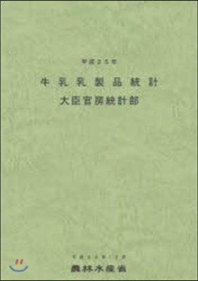 平25 牛乳乳製品統計