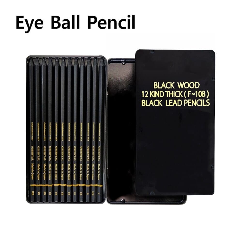 문구도매 EYE BALL PENCIL 블랙우드 12본 연필세트 F-10B