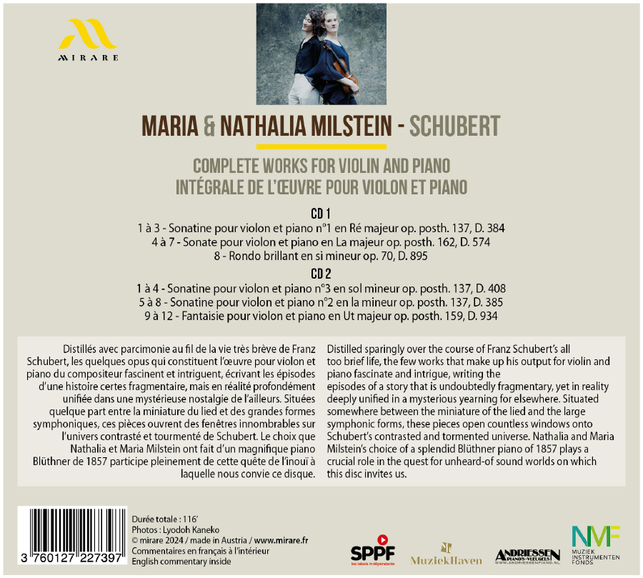 Maria Milstein / Nathalia Milstein 슈베르트: 바이올린 소나타 전곡 (Schubert: Complete Works For Violin And Piano)