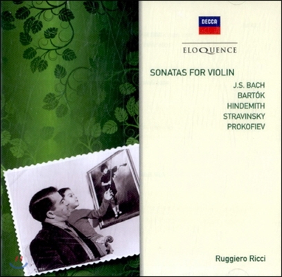 Ruggiero Ricci 바흐 / 바르톡 / 힌데미트: 바이올린 소나타 (Bach / Bartok / Hindemith: Violin Sonatas)