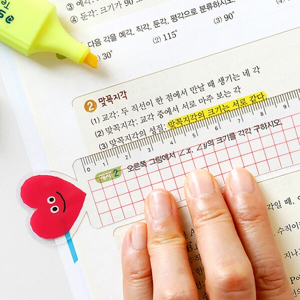 [예스24배송]스마일 15cm 방안자 투명 책갈피