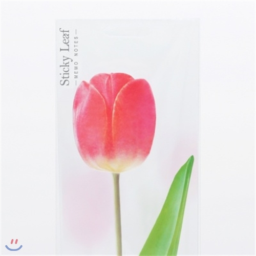 꽃모양의 예쁜 접착메모지 스티키리프 튤립(핑크