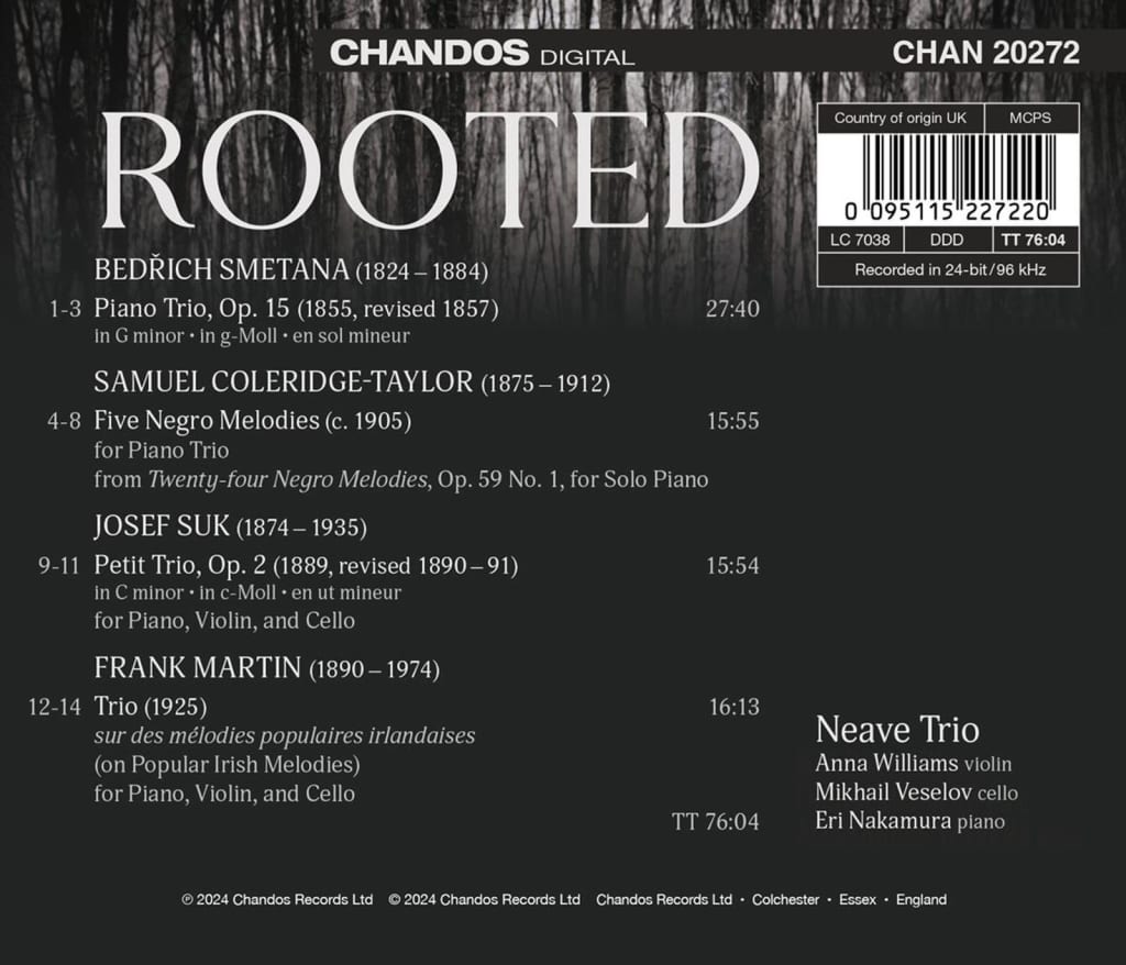 Neave Trio 피아노 트리오 - 스메타나 / 수크 / 마르탱 / 콜리지 테일러 (Rooted)