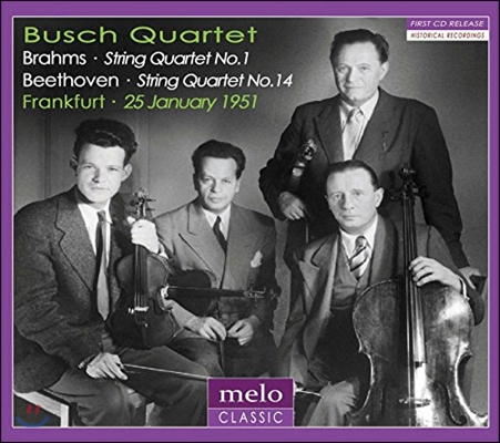 Busch Quartet 1951년 프랑크푸르트 공연 실황 - 브람스 / 베토벤: 현악 사중주 (Brahms: String Quartet No.1 / Beethoven: Quartet No.14)