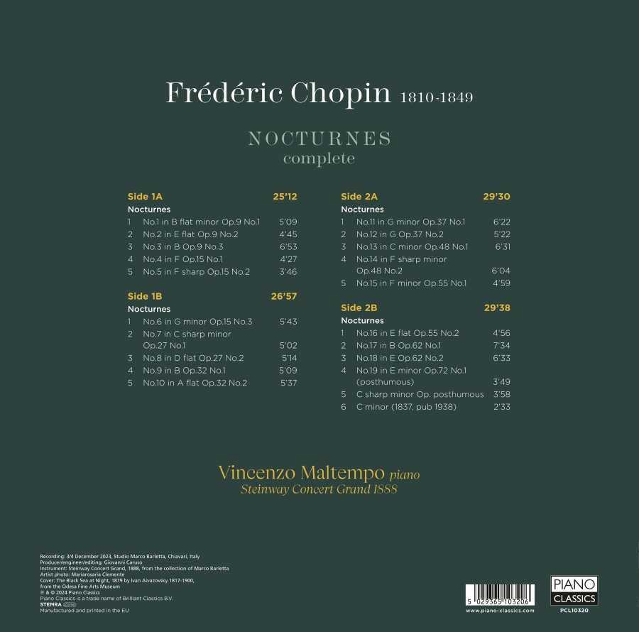 Vincenzo Maltempo 쇼팽: 녹턴 (Chopin: Complete Nocturnes) [2LP]