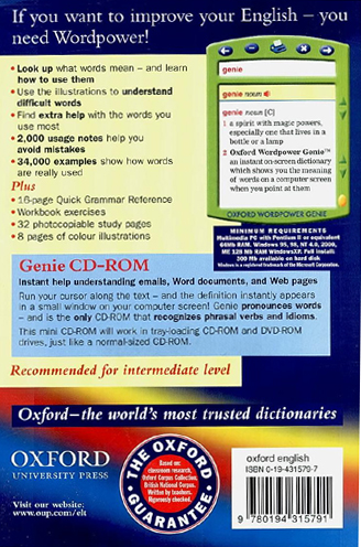 Oxford Wordpower Dictionary with Genie CD-ROM