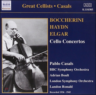 Pablo Casals 보케리니 / 하이든 / 엘가: 첼로 협주곡 (Great Cellists - Boccherini / Haydn / Elgar: Cello Concertos)