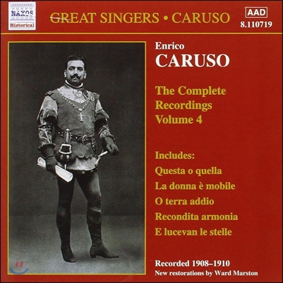 Enrico Caruso 엔리코 카루소 4집 - 1908~1910 녹음 (Great Singers - Questa o Quella, O Terra Addio, Recondita Armonia)