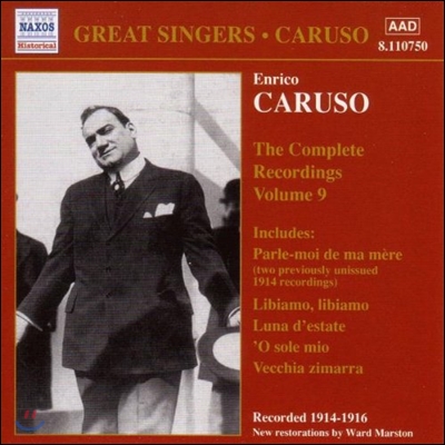 Enrico Caruso 엔리코 카루소 9집 - 1914~1916 녹음 (Great Singers - Parle-Moi de Ma Mere, Libiamo Libiamo, O Sole Mio)