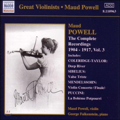 Maud Powell 녹음 전집 3 1904~1917년 - 시벨리우스: 슬픈 왈츠 외 (Great Violinists - Sibelius: Valse Triste)