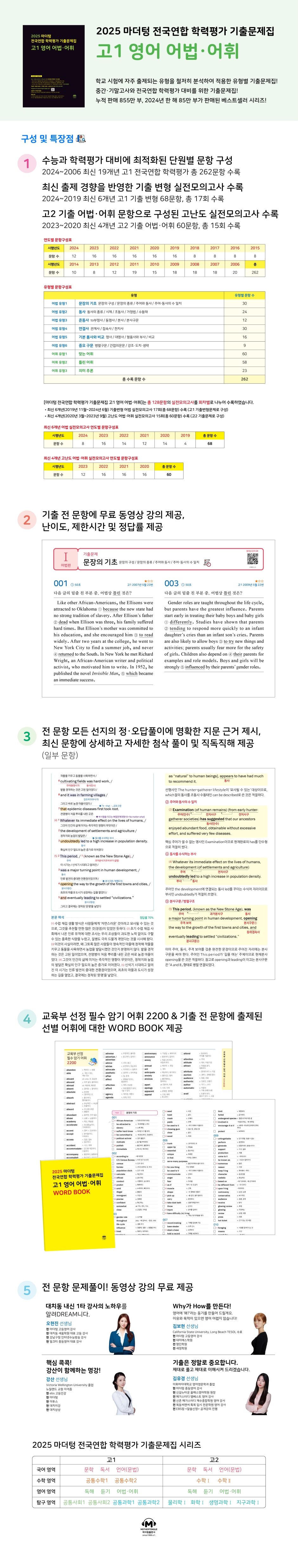 상세이미지-2025 마더텅 전국연합 학력평가 기출문제집 고1 영어 어법어휘