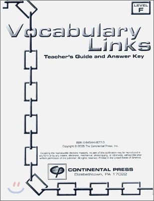 Vocabulary Links Level F : Teacher&#39;s Guide