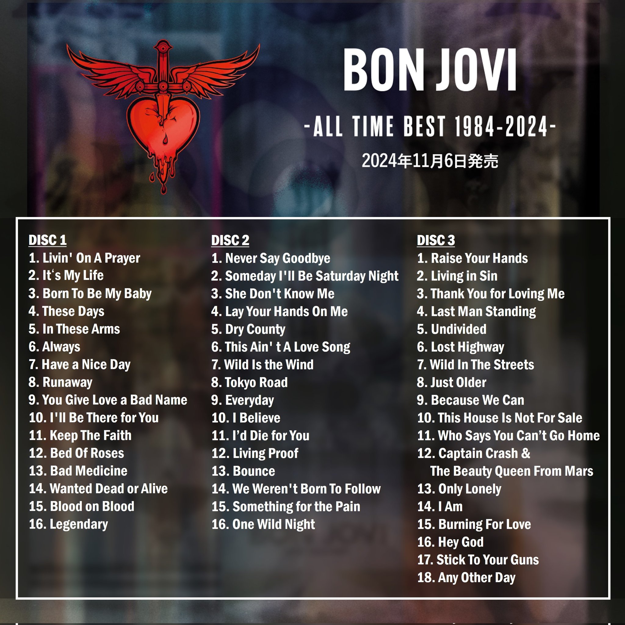 【3CD+BD】BON JOVI ALL TIME BEST 1984-2024 Bon Jovi All Time Best 1984-2024 Deluxe Edition 3 SHM CD+