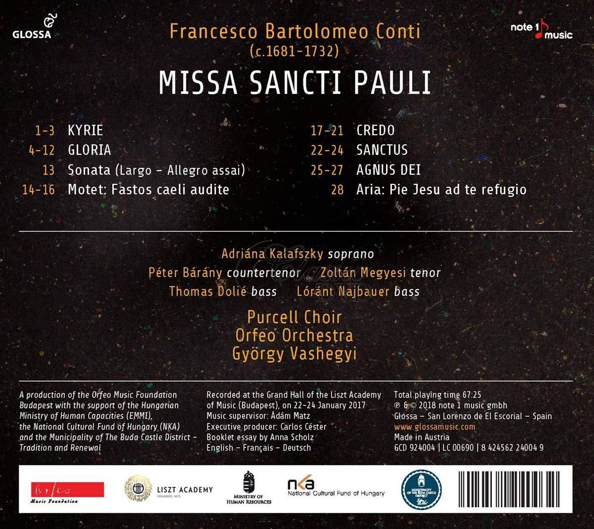 프란체스코 바르톨로메오 콘티: 미사 상티 파울리 - `성 바오로` 미사 (Francesco Conti: Missa Sancti Pauli
