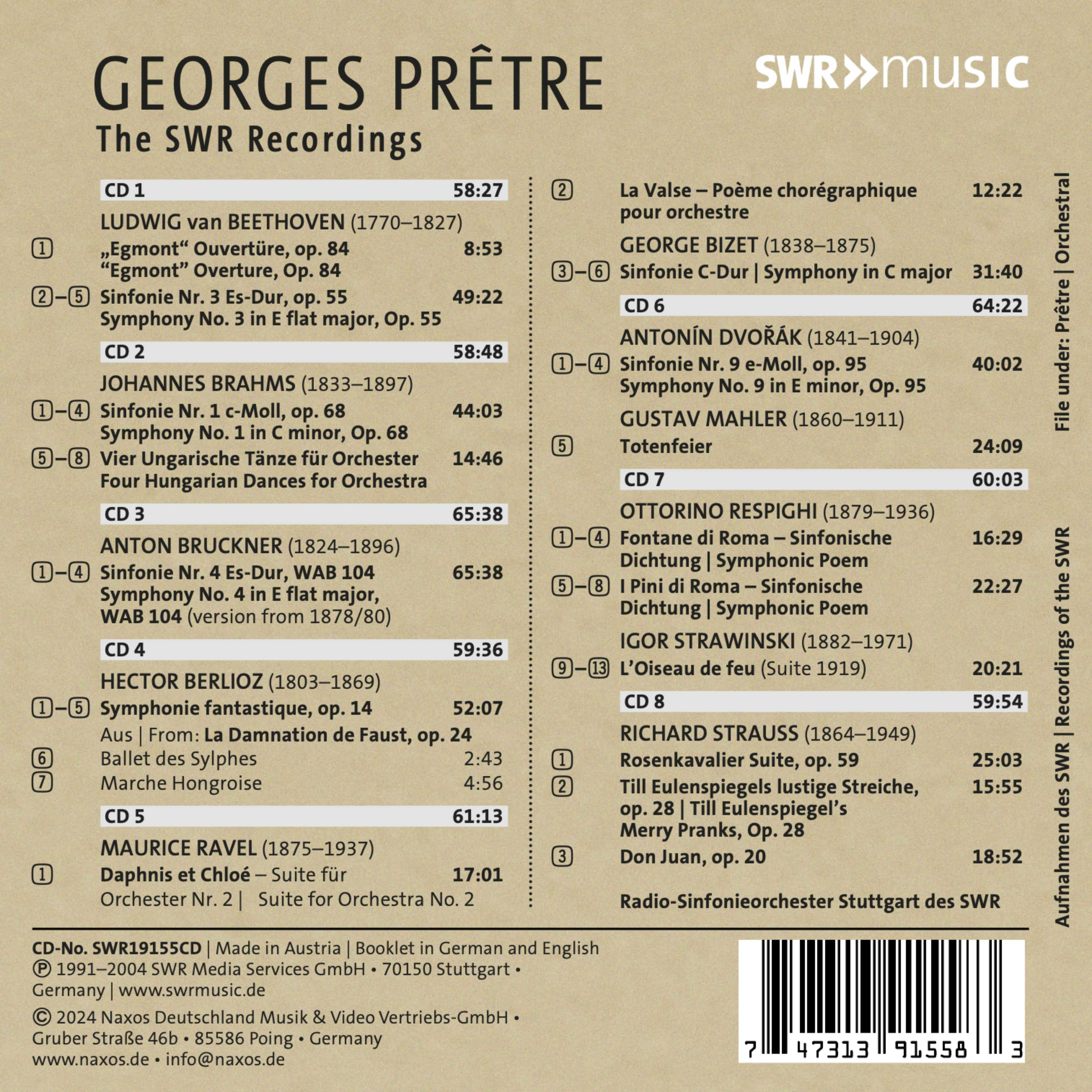 Georges Pretre 조르주 프레트르 SWR 레이블 녹음집 (The SWR Recordings)