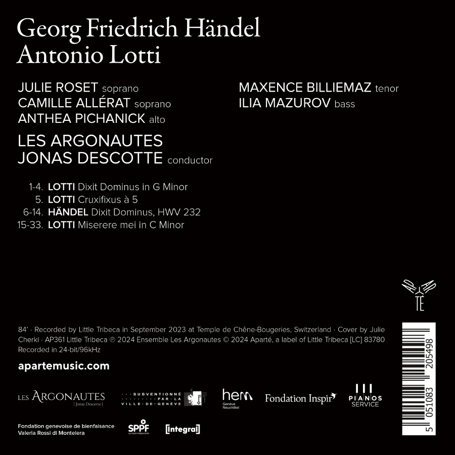 Les Argonautes 딕시트 도미누스 - 헨델 / 로티 (Dixit Dominus Handel, Lotti)