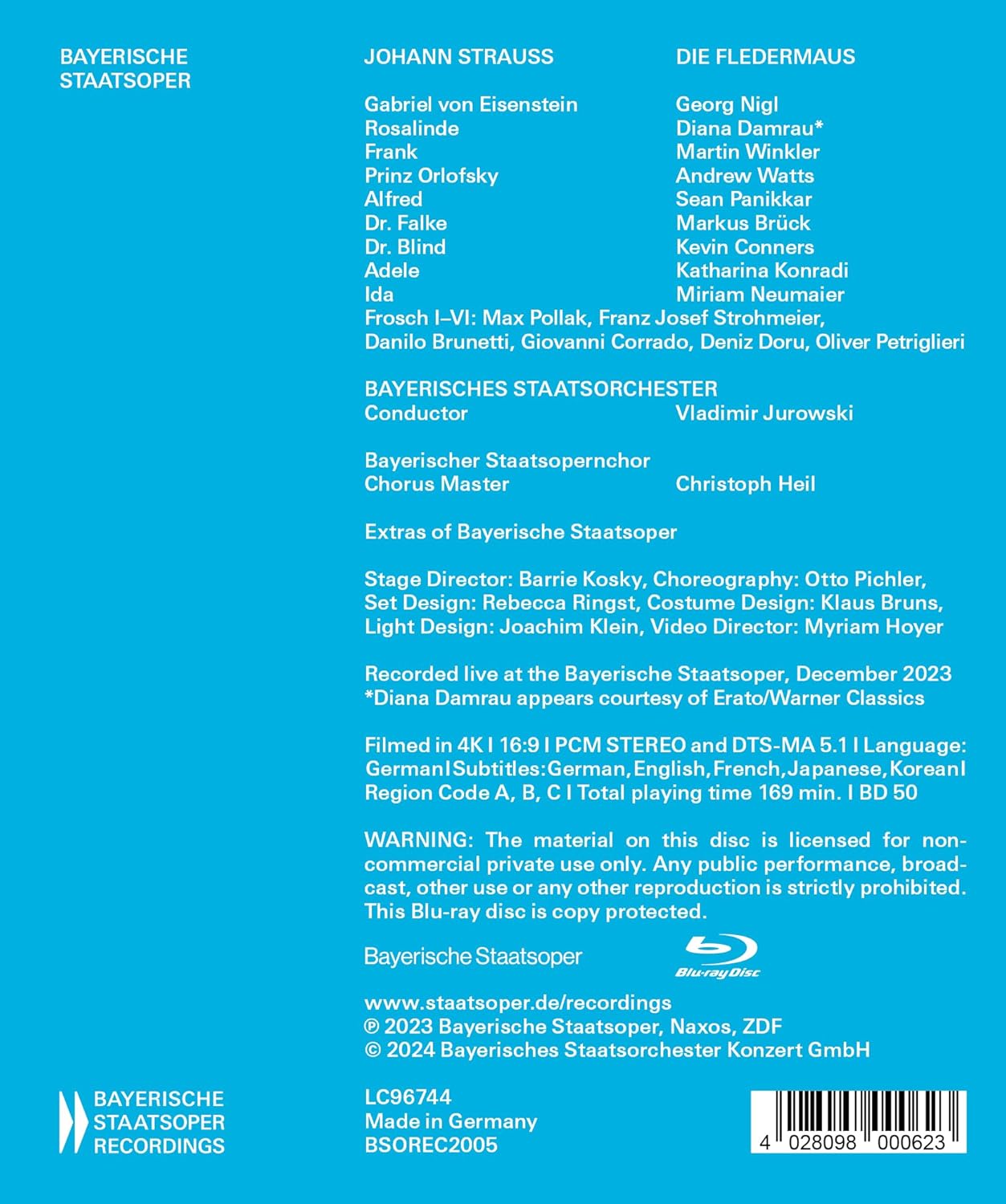 Vladimir Jurowski 요한 슈트라우스: 오페라 `박쥐` (J.Strauss: Die Fledermaus)