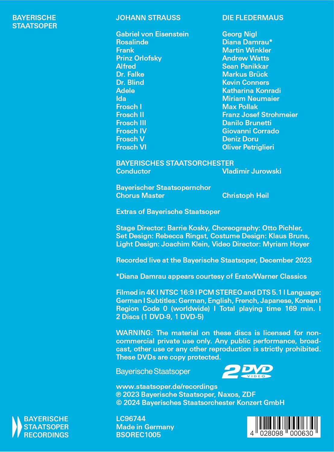 Vladimir Jurowski 요한 슈트라우스: 오페라 `박쥐` (J.Strauss: Die Fledermaus)