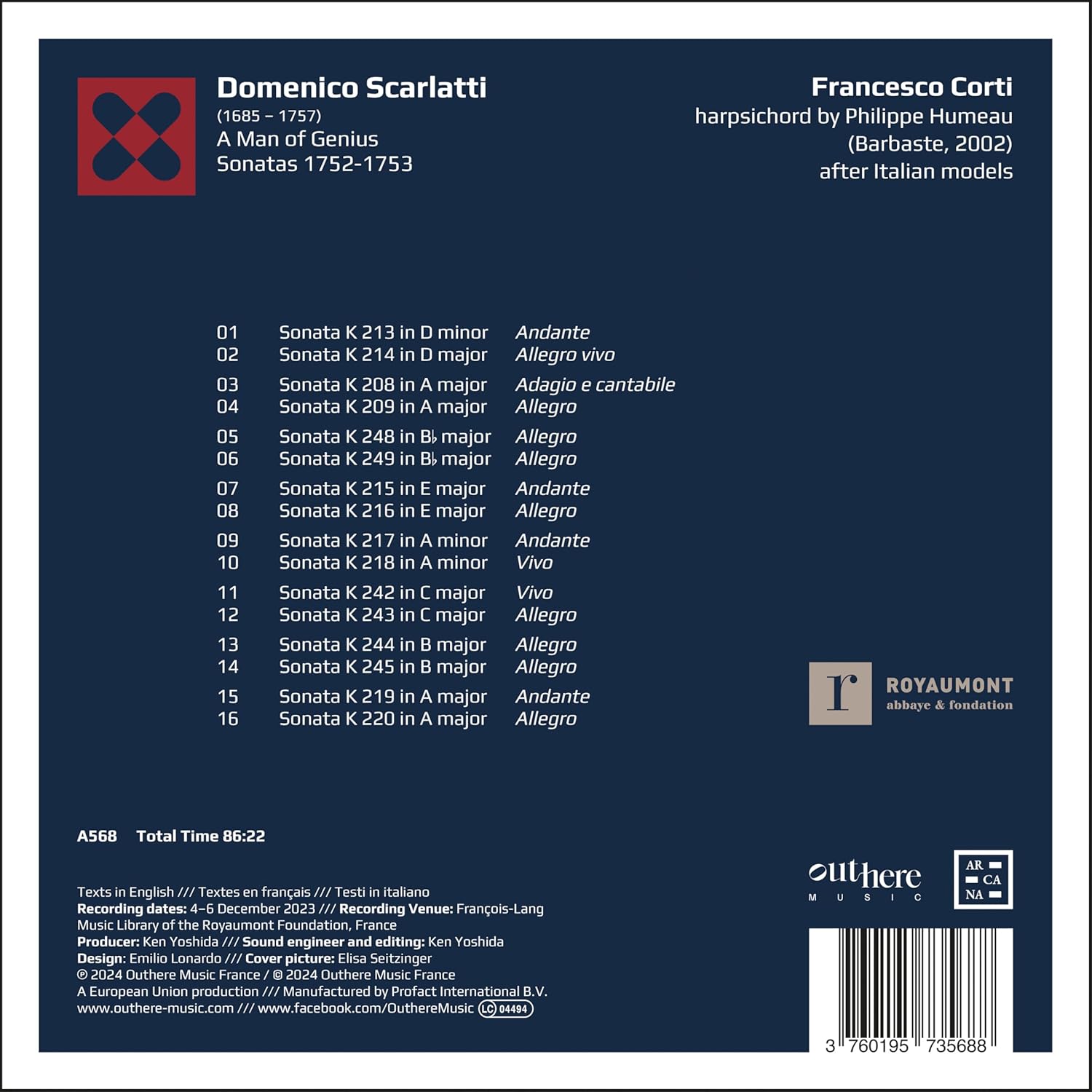 Francesco Corti 스카를라티: 하프시코드 소나타집 (Scarlatti: A Man of Genius)