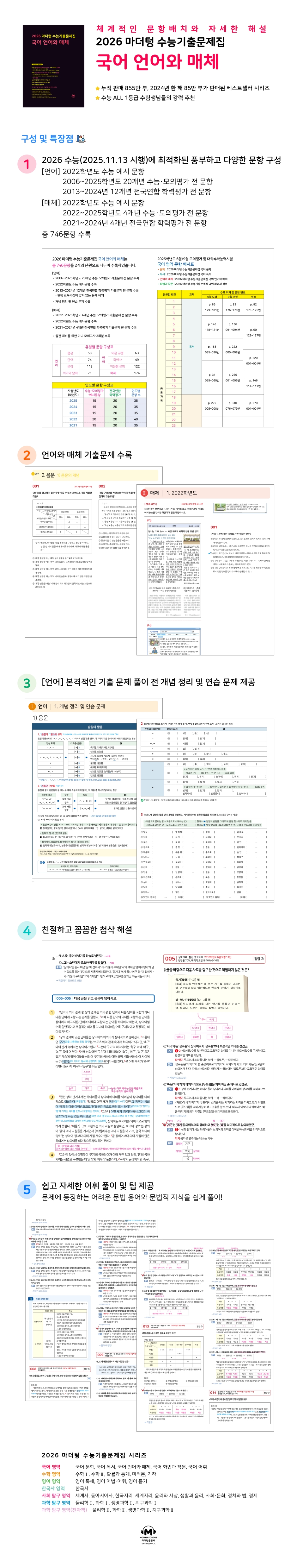 상세이미지_2026 마더텅 수능기출문제집 국어 언어와 매체