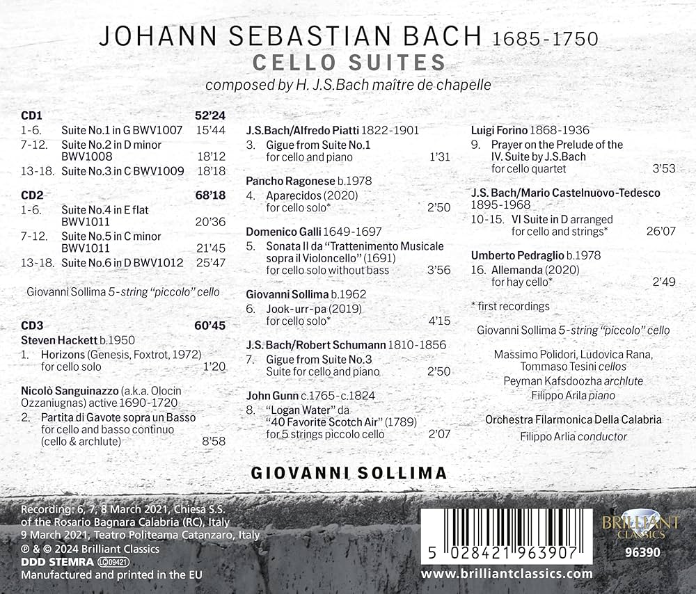 Giovanni Sollima 바흐: 무반주 첼로 모음곡 외 (Bach: Cello Suites)