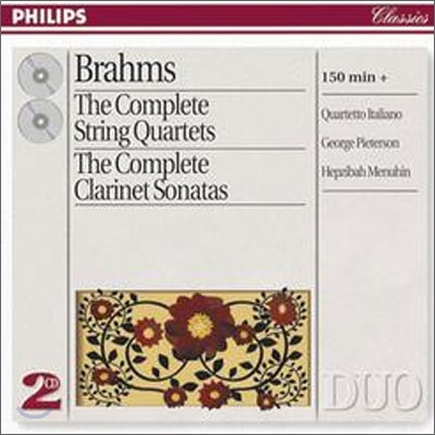 Brahms : The Complete String QuartetsㆍClarinet Sonatas : Quartetto ItalianoㆍHepzibah MenuhinㆍGeorge Pieterson
