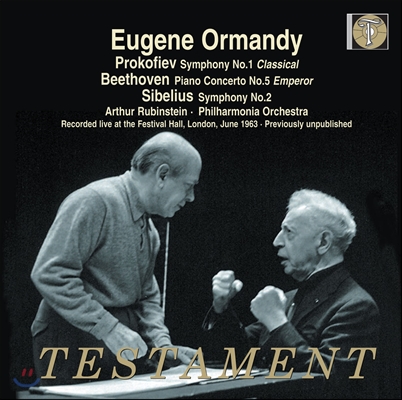 Artur Rubinsten / Eugene Ormandy 베토벤: 피아노 협주곡 5번 `황제` / 시벨리우스: 교향곡 2번 / 프로코피에프: '고전' 교향곡 (Beethoven: Piano Concerto 'Emperor' / Sibelius / Prokofiev: Symphonies)
