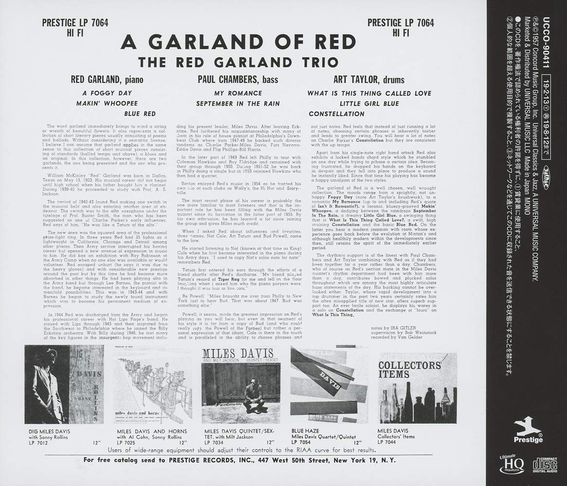 Red Garland Trio (레드 갈란드 트리오) - A Garland Of Red