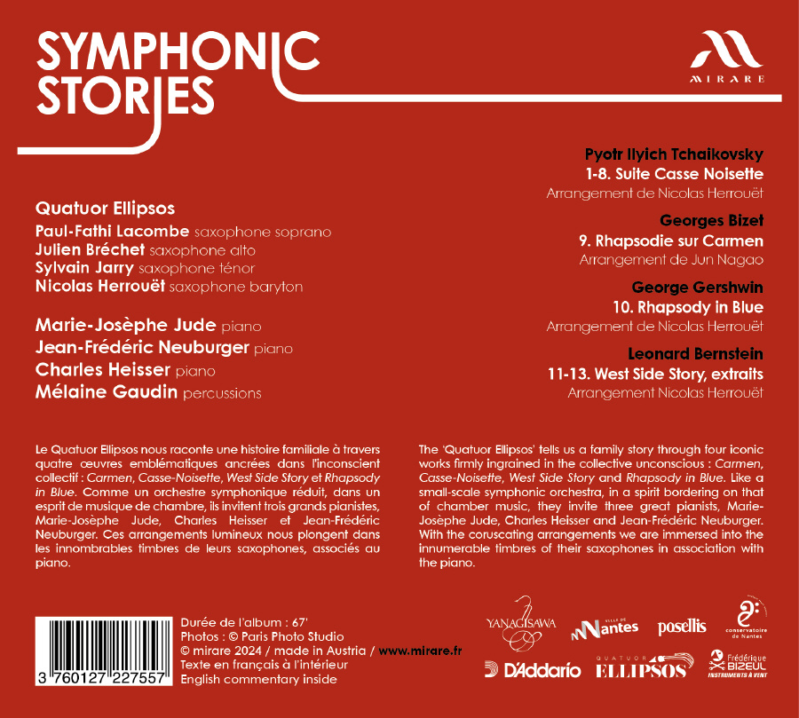 Quatuor Ellipsos 색소폰 사중주 연주집 - 차이코프스키 / 비제 / 거슈윈 / 번스타인 (Symphonic Studies - for Saxophones Quartet)