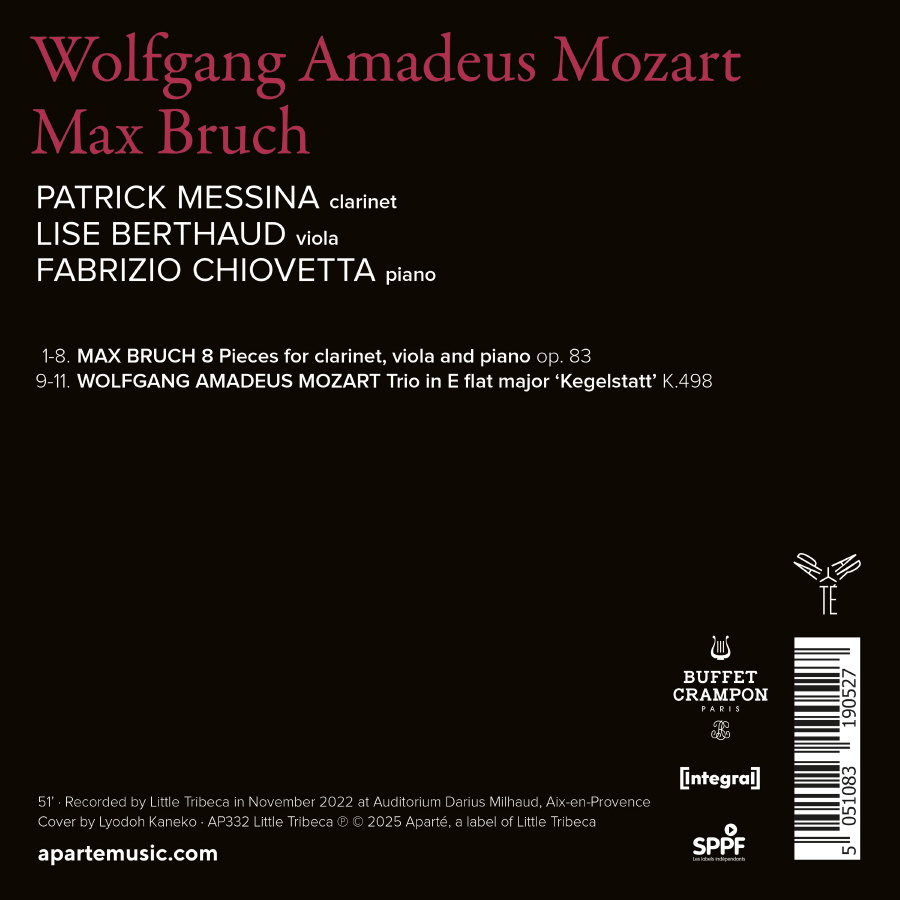 Patrick Messina 모차르트 / 브루흐: 클라리넷, 비올라, 피아노 연주집 (Mozart & Bruch)