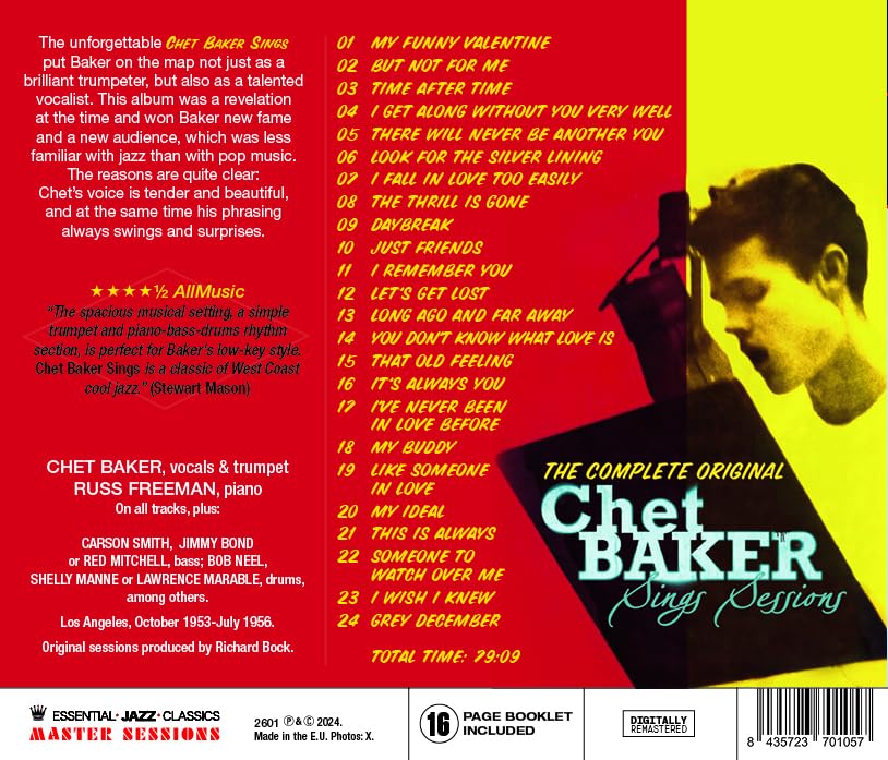Chet Baker (챗 베이커) - The Complete Original Chet Baker Sings Sessions
