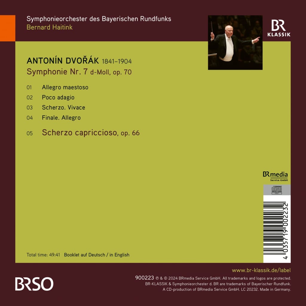 Bernard Haitink 드보르작: 교향곡 7번 (Dvorak: Symphony Op.70, Scherzo capriccioso)