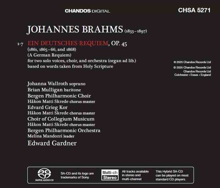 Edward Gardner 브람스: 독일 레퀴엠 (Brahms: Ein deutsches Requiem Op.45)