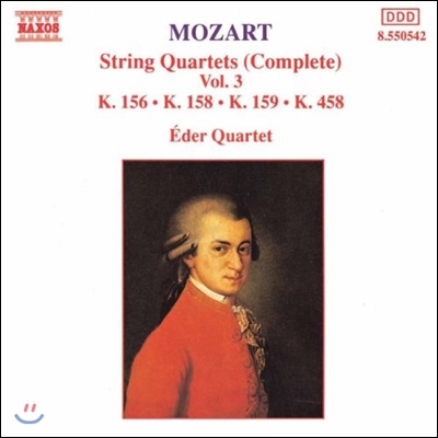Eder Quartet 모차르트: 현악 사중주 전집 3 (Mozart: String Quartets K.156, K.158, K.159, K.458)