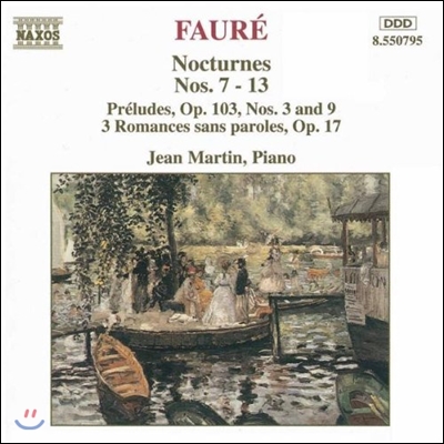 Jean Martin 포레: 녹턴, 전주곡, 로망스 (Faure: Nocturnes Nos.7-13, Preludes Op.103, 3 Romances sans Paroles Op.17)