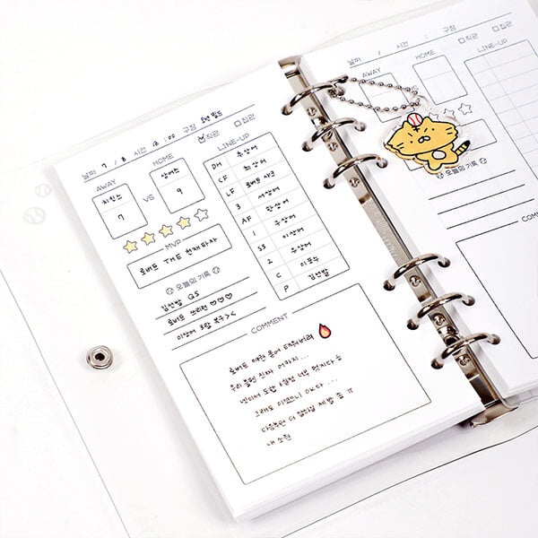 [예스24배송][A6] 온 더 그라운드 6공 야구 다이어리 리필용 속지 (192p)