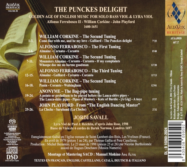 Jordi Savall 조르디 사발 비올 독주집 (The Punckes Delight)