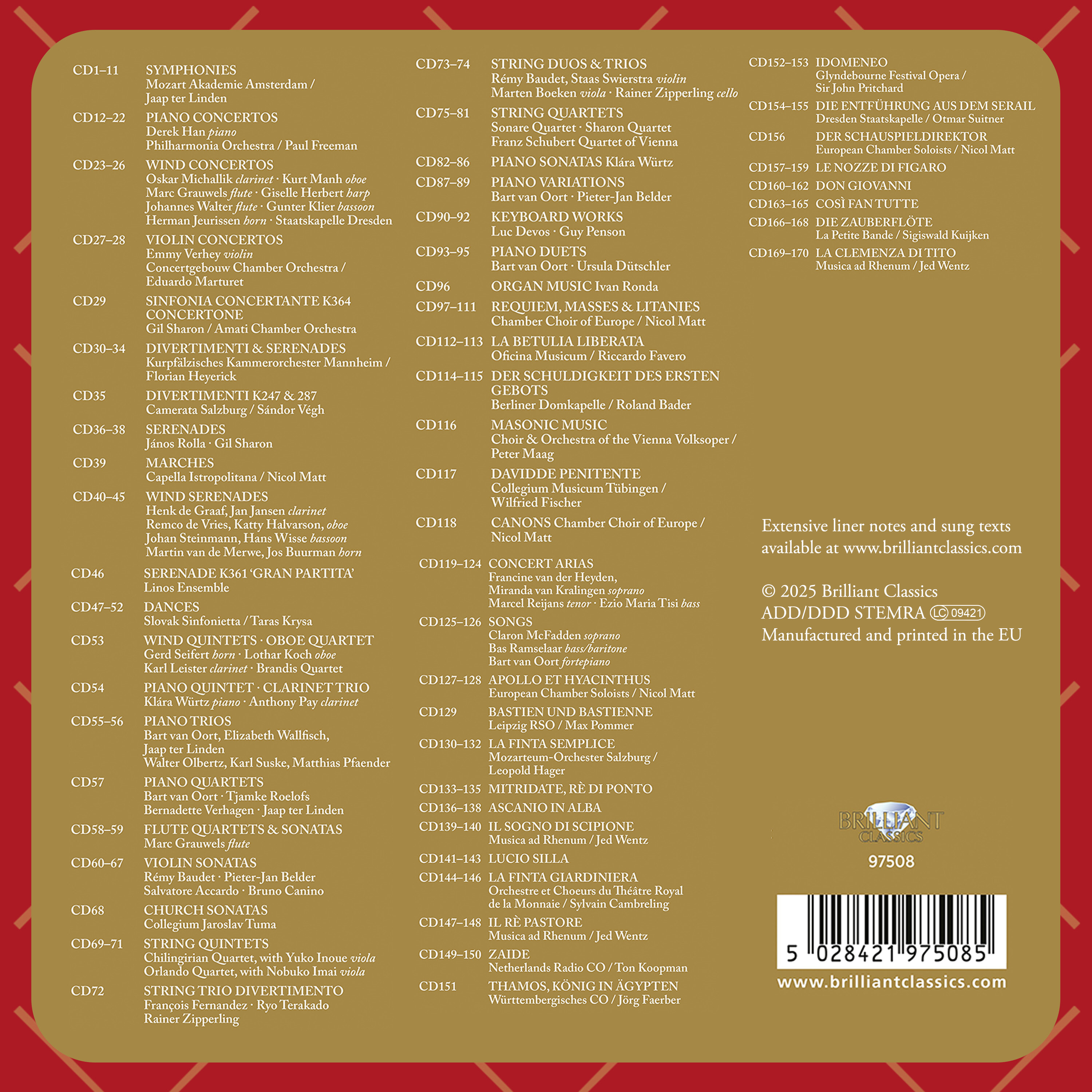 모차르트 작품 전집 (Mozart: Complete Edition) [170CD 박스세트]