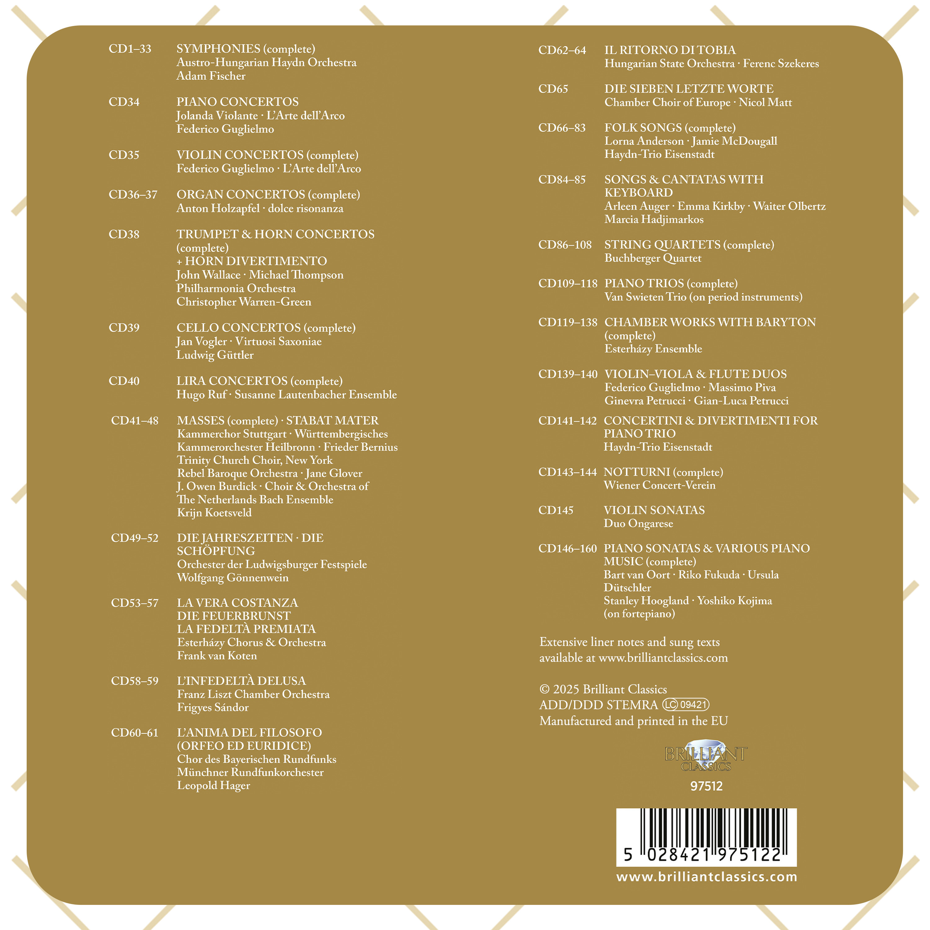하이든 작품집 (Haydn: Edition) [160CD 박스세트]