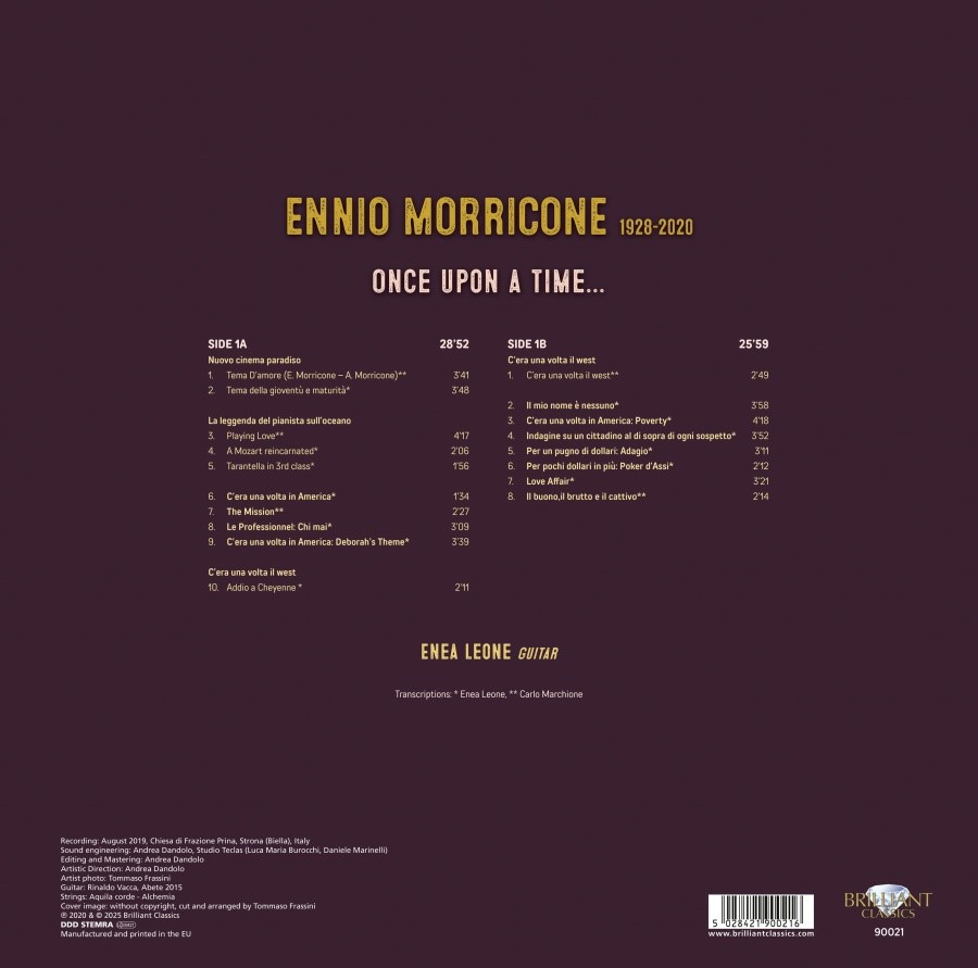 Enea Leone 기타로 연주한 엔리오 모리꼬네 영화음악 선곡집 (Morricone: Unce upon a time,arrangements for Guitar) [LP]