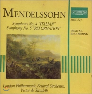 [중고] Victor De Stradelli / Mendelssohn : Symphony No.4 Italian, Symphony No.5 Reformation (수입/dddmez521)