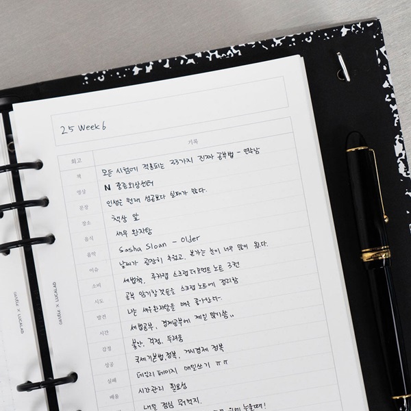 루카랩x카티 A5 만년형 위클리 불렛저널 리필속지