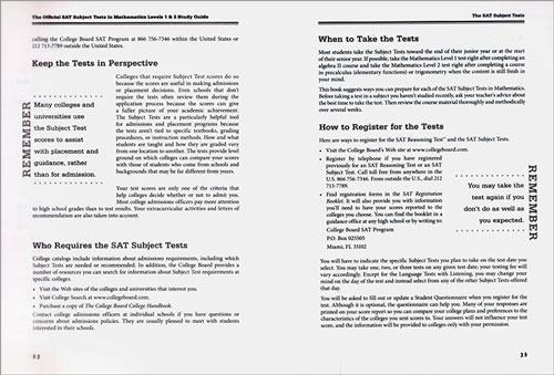 The Official SAT Subject Tests in Mathematics Levels 1 & 2 Study Guide