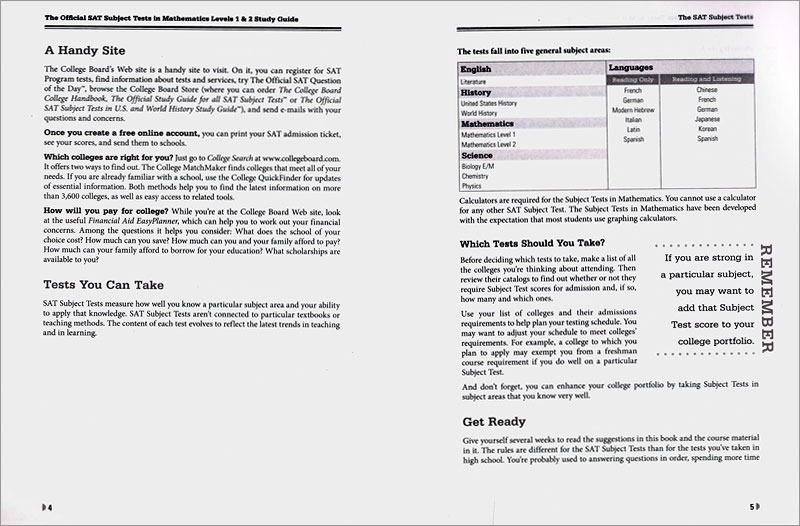 The Official SAT Subject Tests in Mathematics Levels 1 & 2 Study Guide