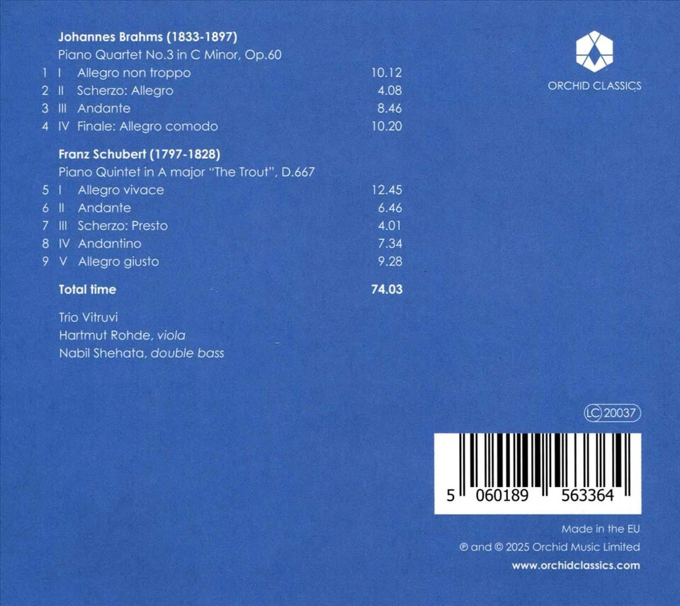 Trio Vitruvi 브람스: 피아노 사중주 3번 / 슈베르트: 피아노 오중주 ‘송어’ (Brahms / Schubert)