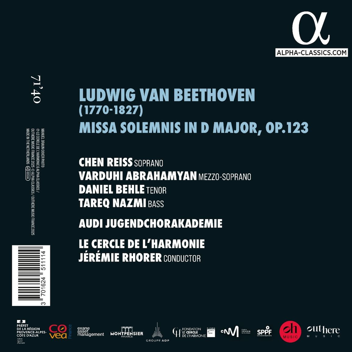Jeremie Rhorer 베토벤: 장엄 미사 (Beethoven: Missa solemnis D Major, Op. 123)
