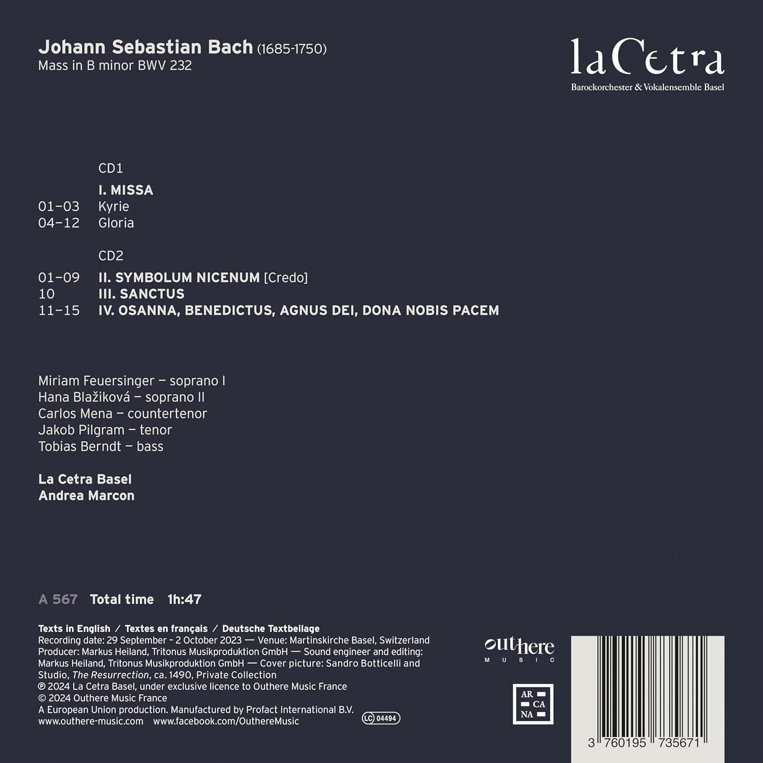 Andrea Marcon 바흐: 미사 b단조 (Bach: Mass in b minor)