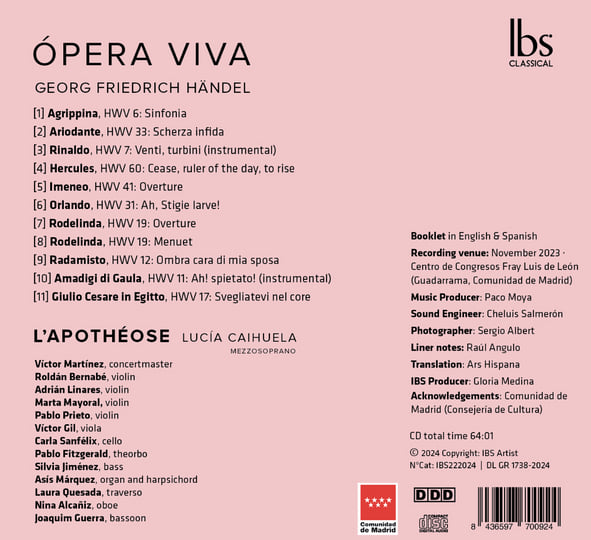 L'Apothéose 헨델: 오페라 비바 (Handel: Opera Viva)